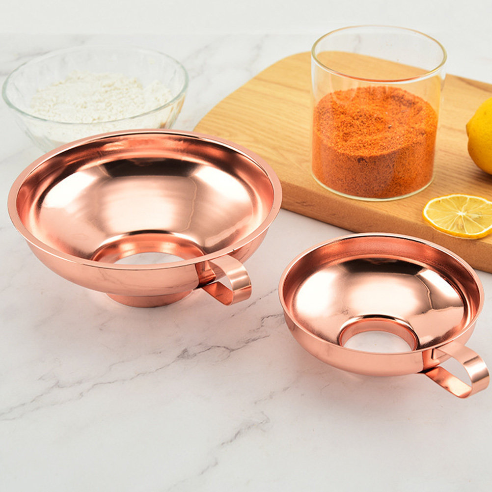 Kitchen Gadgets Gold - 1Pcs Stainless Steel Funnel Rose Gold