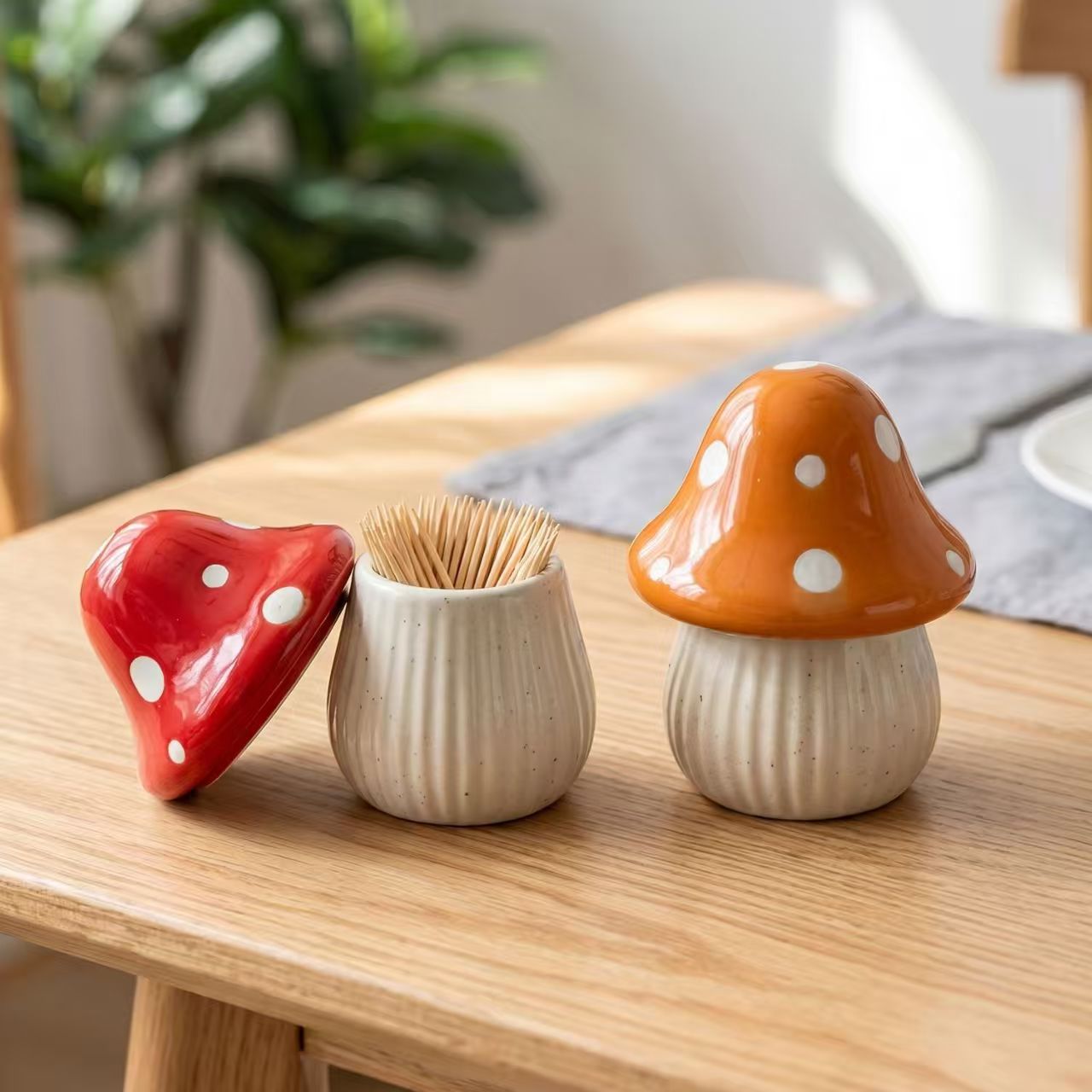 Cartoon Mushroom Ceramic Stora - Kitchen Gadgets Organizer recension och pris